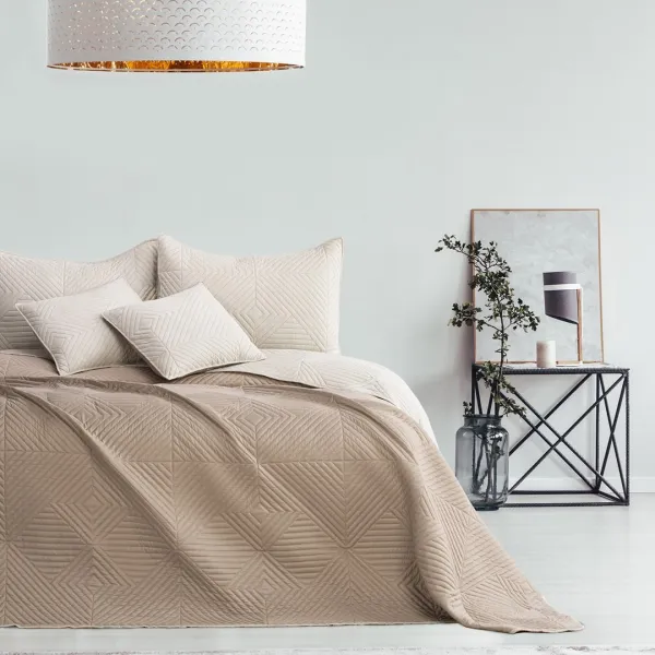 Prehoz na posteľ AmeliaHome Softa béžový/cappuccino, veľkosť 170x270
