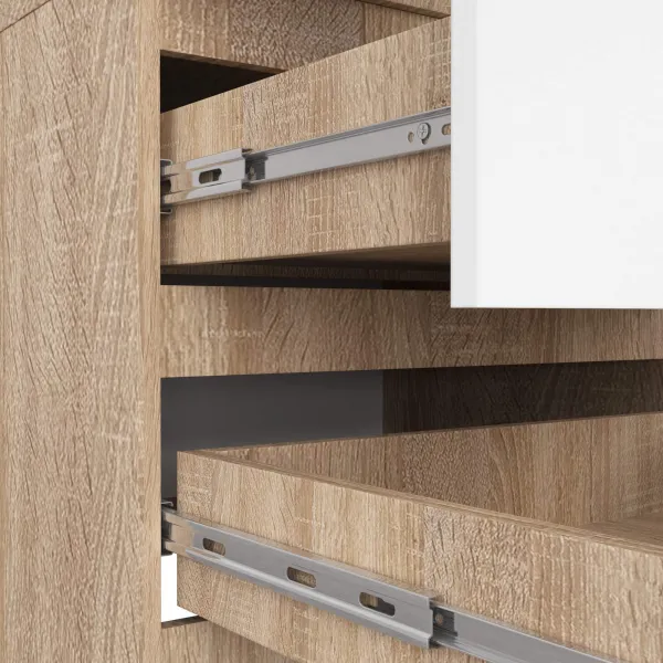 Ak furniture Šatníková skriňa s nástavcom STAR 234 cm biela/dub sonoma