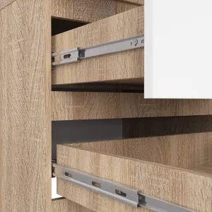 Ak furniture Šatníková skriňa s nástavcom STAR 234 cm biela/dub sonoma