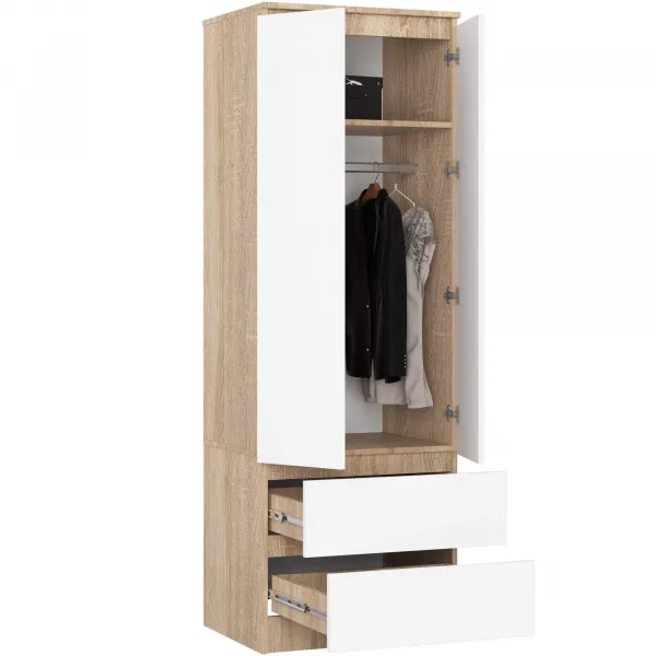 Ak furniture Šatníková skriňa Star 60 cm dub sonoma/biela