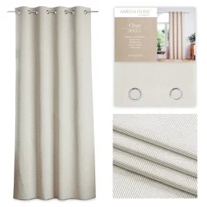 Záves AmeliaHome Clear s priechodkami 140x250 cappuccino/biely