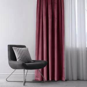Záves AmeliaHome Velvet s priechodkami 140x270 cm burgundy, veľkosť 140x270