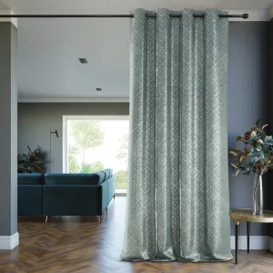 Záves AmeliaHome CASPE s priechodkami 140x250 cm šalviový, veľkosť 140x250