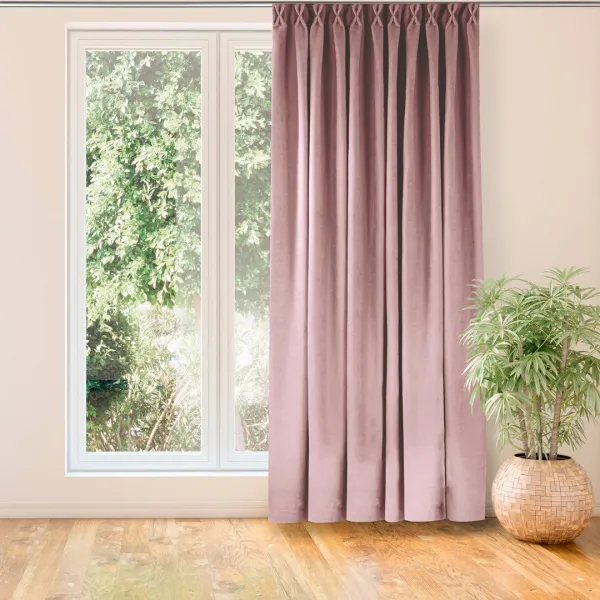 Filumi Záves Homede Milana s riasiacou páskou Flex 7,5 cm a dvojitým záhybom ružový, veľkosť 280x270