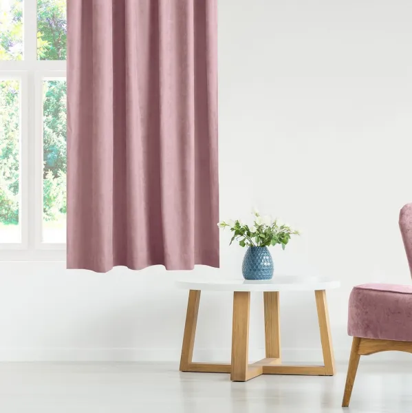 Filumi Záves Homede Milana s riasiacou páskou Wave 7 cm ružový, veľkosť 220x270