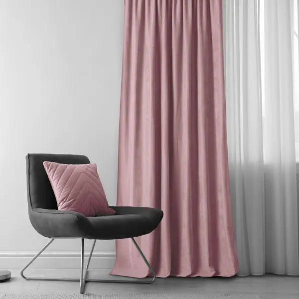 Filumi Záves Homede Milana s riasiacou páskou Flex 7,5 cm a dvojitým záhybom ružový, veľkosť 280x270
