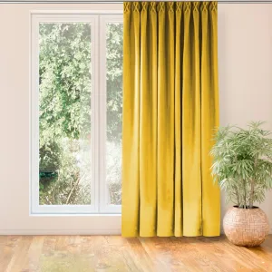 Filumi Záves Homede Milana s riasiacou páskou Flex 9,5 cm a dvojitým záhybom horčicovo žltý, veľkosť 280x270