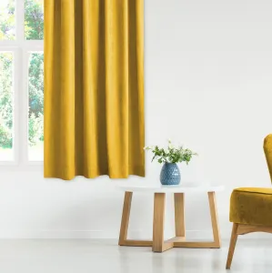 Filumi Záves Homede Milana s riasiacou páskou Flex 9,5 cm a dvojitým záhybom horčicovo žltý, veľkosť 280x270