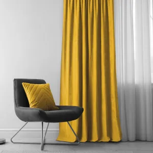 Filumi Záves Homede Milana s riasiacou páskou Flex 9,5 cm a dvojitým záhybom horčicovo žltý, veľkosť 280x270