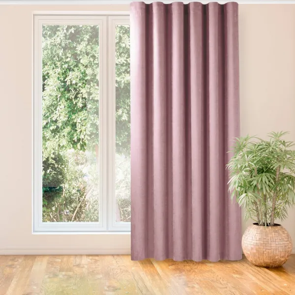 Filumi Záves Homede Milana s riasiacou páskou Wave 7 cm ružový, veľkosť 220x270