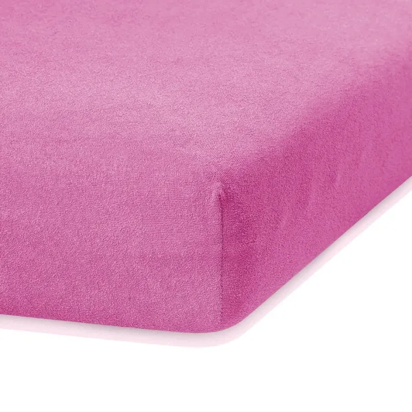 Froté plachta s gumou AmeliaHome Ruby sýto ružová, veľkosť 200-220x200+30