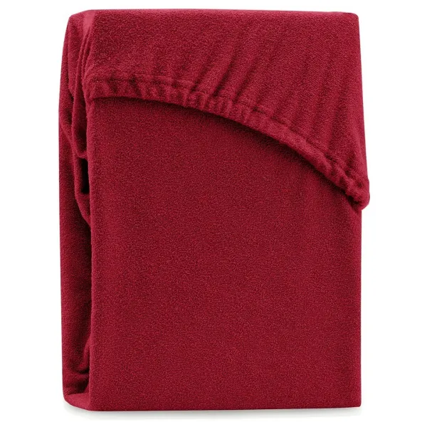 Froté plachta s gumou AmeliaHome Ruby tmavočervené, veľkosť 220-240x220