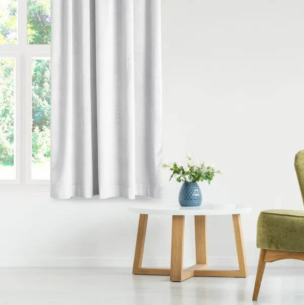 Záves AmeliaHome Velvet s multifunkčnou páskou biely, veľkosť 140x270