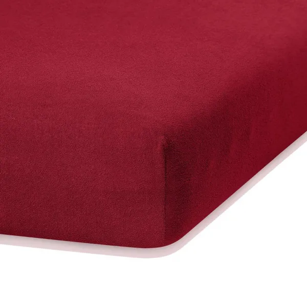 Froté plachta s gumou AmeliaHome Ruby tmavočervené, veľkosť 220-240x220