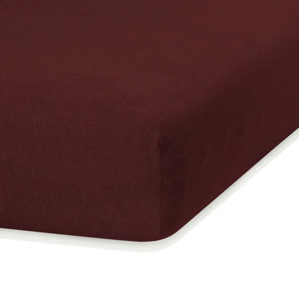 Froté prestieradlo s gumou AmeliaHome Ruby hnedé, veľkosť 100-120x200