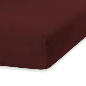 Froté prestieradlo s gumou AmeliaHome Ruby hnedé, veľkosť 100-120x200