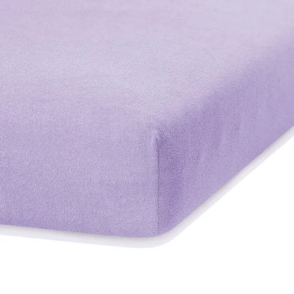 Froté prestieradlo s gumou AmeliaHome Ruby lila, veľkosť 100-120x200+30