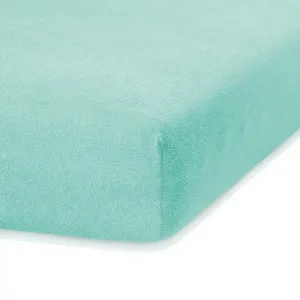 Froté prestieradlo s gumou AmeliaHome Ruby mätové, veľkosť 160-180x200+30