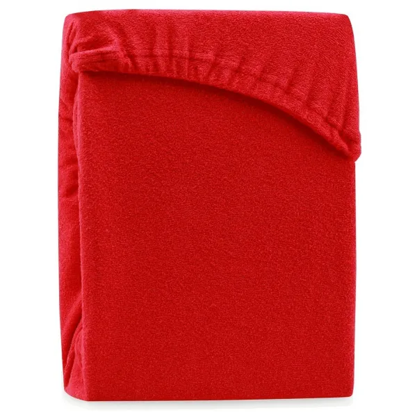 Froté prestieradlo s gumou AmeliaHome Ruby červené, veľkosť 140-160x200