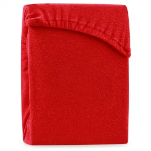 Froté prestieradlo s gumou AmeliaHome Ruby červené, veľkosť 140-160x200