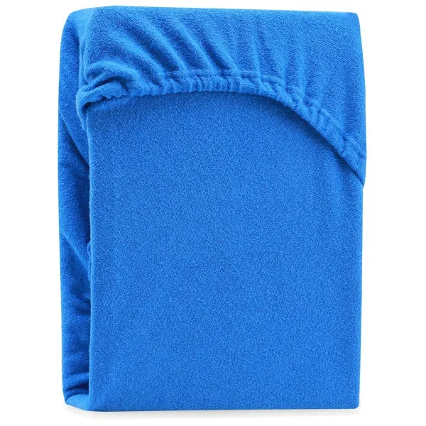 Froté prestieradlo s gumou AmeliaHome Ruby modré, veľkosť 140-160x200