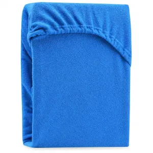 Froté prestieradlo s gumou AmeliaHome Ruby modré, veľkosť 140-160x200