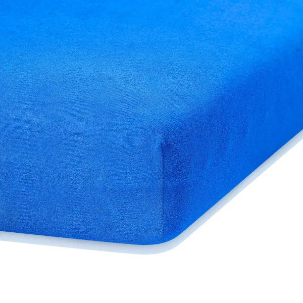 Froté prestieradlo s gumou AmeliaHome Ruby modré, veľkosť 140-160x200
