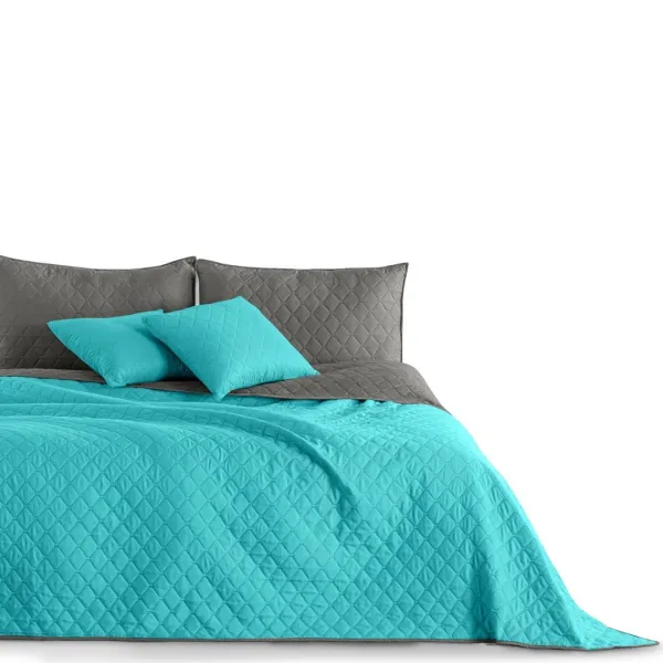 Obojstranný prehoz na posteľ DecoKing Axel tyrkysový/oceľový, veľkosť 170x270