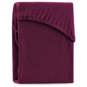 Froté prestieradlo s gumou AmeliaHome Ruby višňové, veľkosť 140-160x200