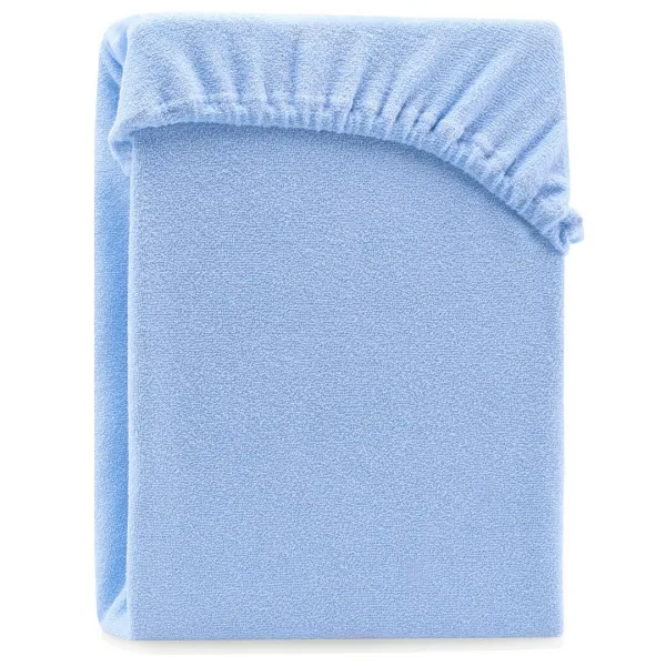Froté prestieradlo s gumou AmeliaHome Ruby svetlomodré, veľkosť 80-90x200