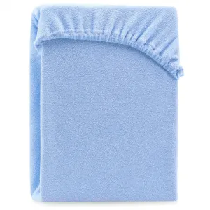 Froté prestieradlo s gumou AmeliaHome Ruby svetlomodré, veľkosť 80-90x200