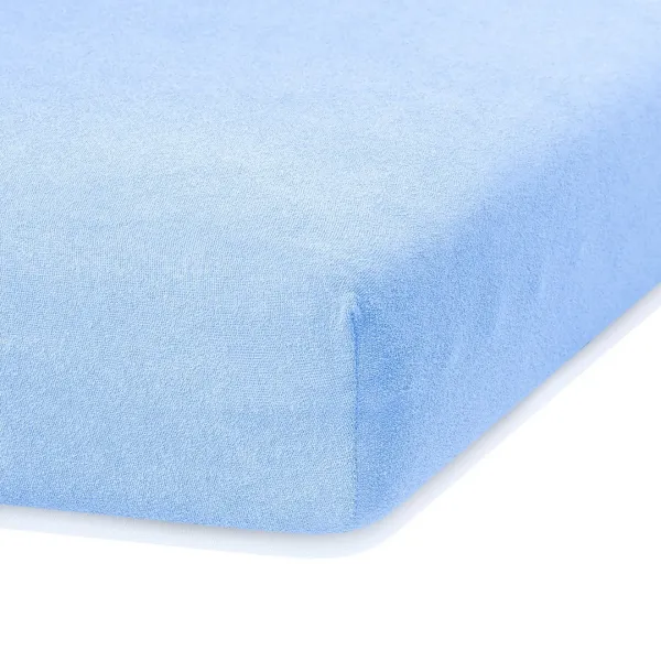 Froté prestieradlo s gumou AmeliaHome Ruby svetlomodré, veľkosť 80-90x200