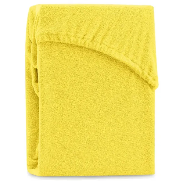Froté prestieradlo s gumou AmeliaHome Ruby žlté, veľkosť 140-160x200