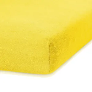 Froté prestieradlo s gumou AmeliaHome Ruby žlté, veľkosť 140-160x200