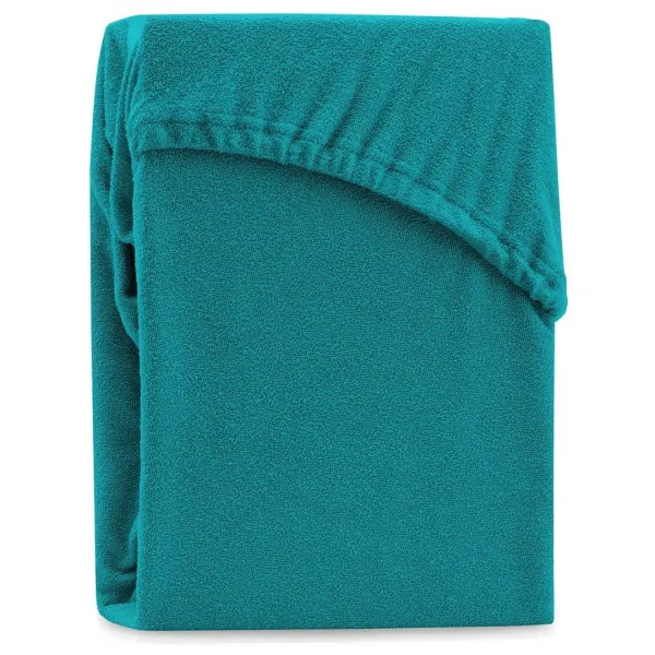 Froté prestieradlo s gumou AmeliaHome Ruby tyrkysové, veľkosť 140-160x200