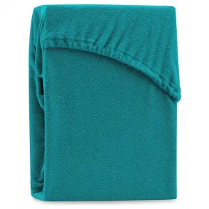 Froté prestieradlo s gumou AmeliaHome Ruby tyrkysové, veľkosť 140-160x200