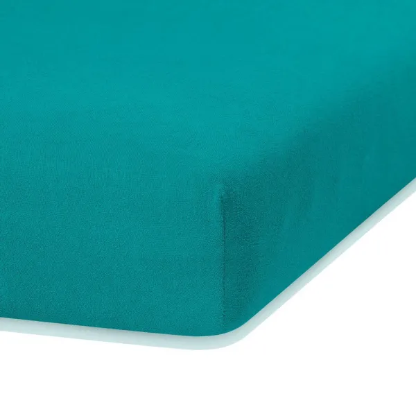 Froté prestieradlo s gumou AmeliaHome Ruby tyrkysové, veľkosť 140-160x200