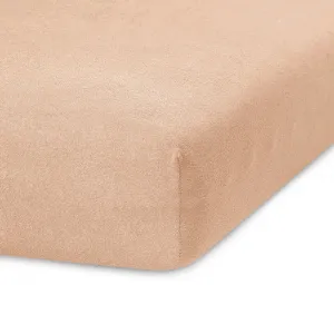 Froté prestieradlo s gumou AmeliaHome Ruby tmavobéžové, veľkosť 120-140x200