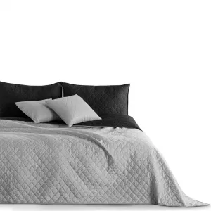 Obojstranný prehoz z mikrovlákna DecoKing Bella strieborno-čierny, veľkosť 170x270