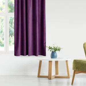 Záves AmeliaHome Velvet s priechodkami slivkový, veľkosť 140x245