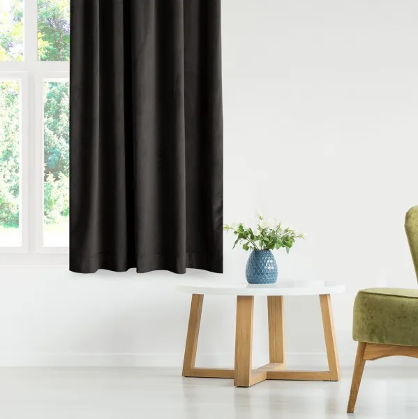 AmeliaHome Záves Amelia Home Velvet s priechodkami čierny, veľkosť 140x270