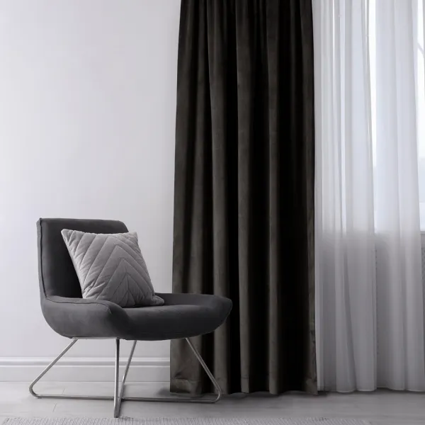AmeliaHome Záves Amelia Home Velvet s priechodkami čierny, veľkosť 140x270