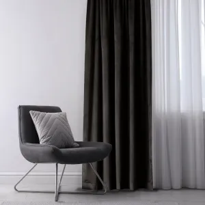 AmeliaHome Záves Amelia Home Velvet s priechodkami čierny, veľkosť 140x270