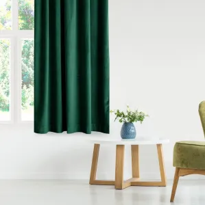 Záves AmeliaHome Velvet s priechodkami tmavozelený, veľkosť 140x270