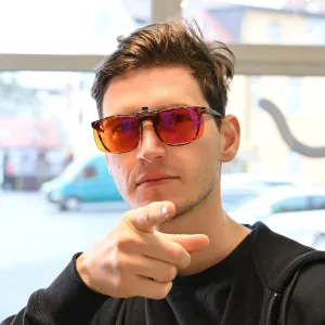 Oranžové klipy na okuliare blokujúce modré svetlo