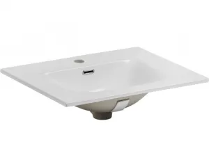Comad Závěsná skříňka Iconic Sky se zápustným umyvadlem 60 cm růžová/bílá