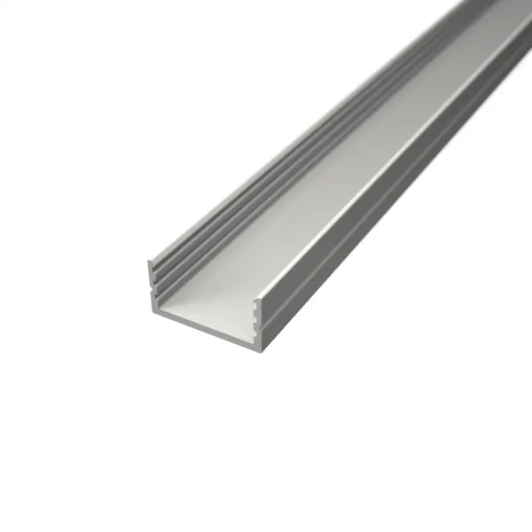 LED lišta povrchová S8 strieborná Dĺžka: 1m, Typ krytky: Čierna krytka oblúková (difúzor)