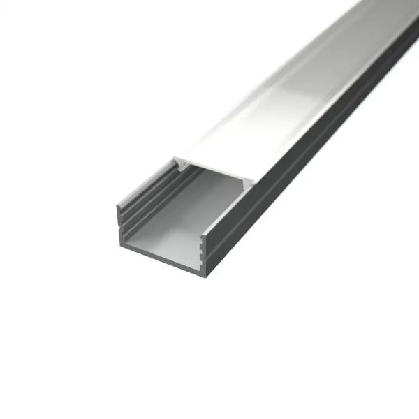 LED lišta povrchová S10 strieborná Dĺžka: 2m, Typ krytky: Bez krytky