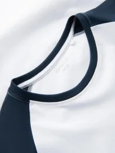 Klasické pánske tričko s dlhým rukávom bielo-tmavo modré