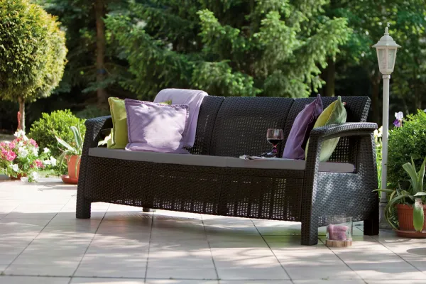 KETER Záhradná pohovka GREEK LOVE SEAT MAX | grafit